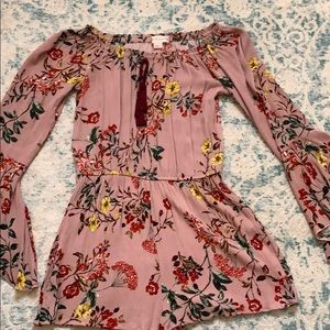 Off the shoulder bell sleeve romper size medium